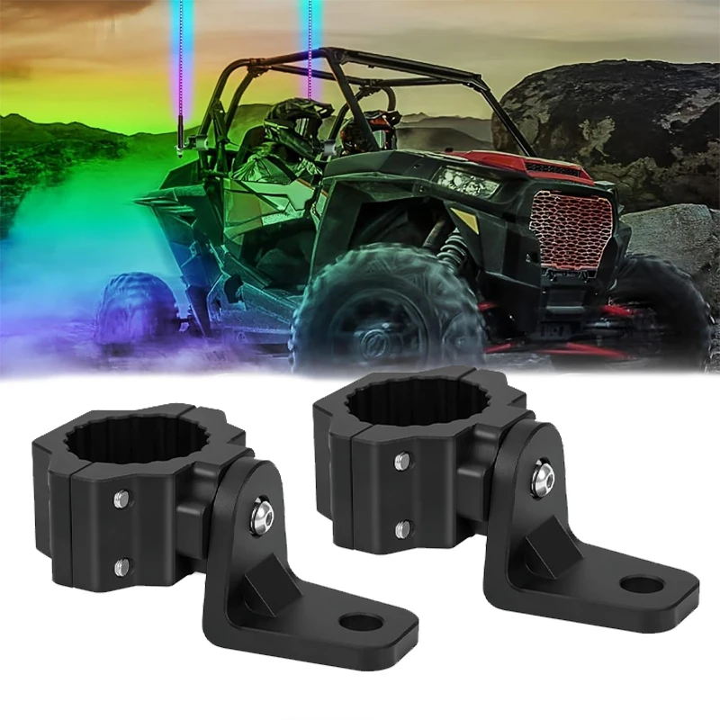 

ATV UTV Offroad 1.75''-2" Roll Bar Mount Bracket Led Whip Flag Chasing Lights Pods Antenna Mounting Holder Kit Accessories