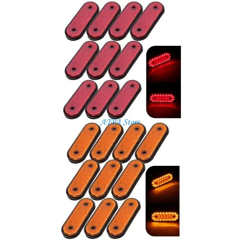 

U13C 10Pcs 12V 24V LED Side Marker Lights Warning Tail Light Auto Car External Lights Trailer Truck Lorry Lamp