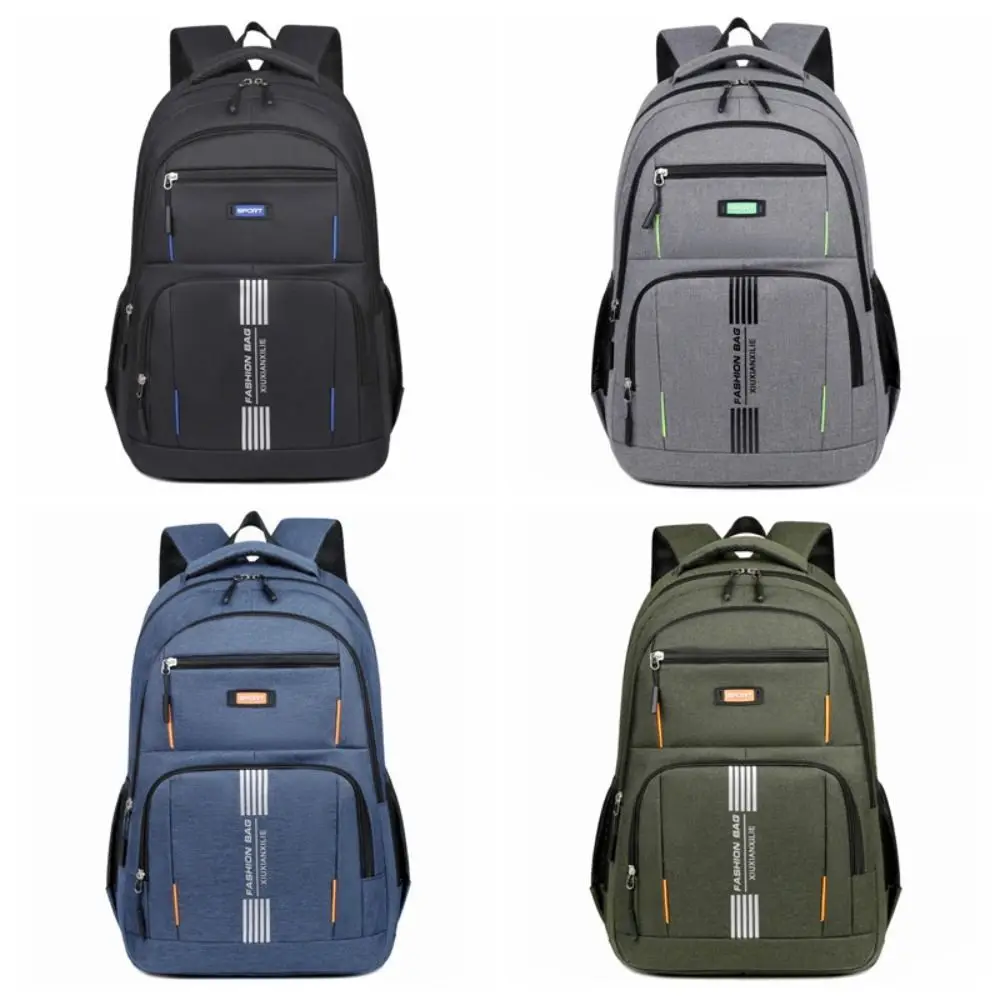 Mochilas de Color sólido para hombre, mochila de viaje multifuncional de gran capacidad, bolso de ordenador de negocios de estilo universitario de tela Oxford