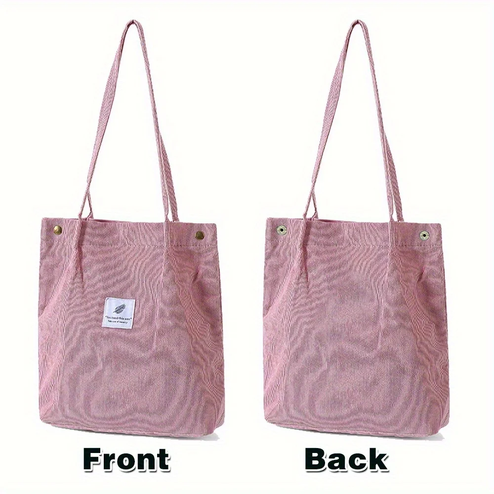 Personalized Customized New Women's Corduroy Pink Shoulder Bag Reusable Shopping Bag Women's Casual Handbag