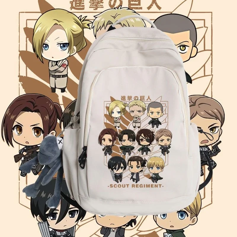 

Anime Attack On Titan Survey Corps Cartoon Backpack Teenarges Schoolbag Laptop Bag Children Boys Fashion Travel Outdoor Bags+Toy