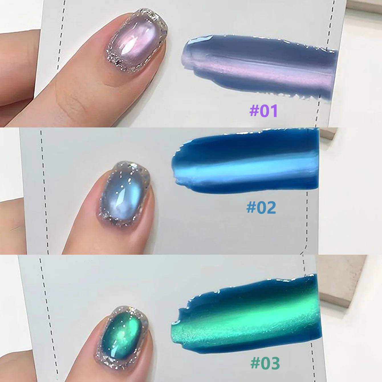 

MIANEL 1-6pcs 12ML Summer Night Nail Supplies Shadow Star Sea Series Cat Eye Gel Nail Polish Nail Art Green Nails Blue Nails