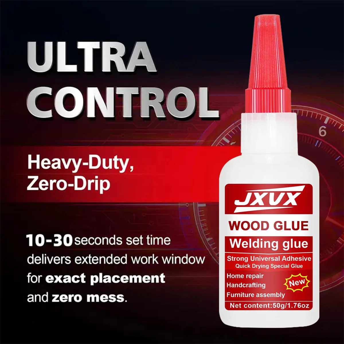 لحام سيراميك جديد JXVX 50 جرام مع غراء عالي المقاومة للزيت، أداة غراء قوية لإصلاح السيراميك الجاف الفوري، درجة حرارة عالية، أمان، غير أبيض، موزع دقيق للهدايا