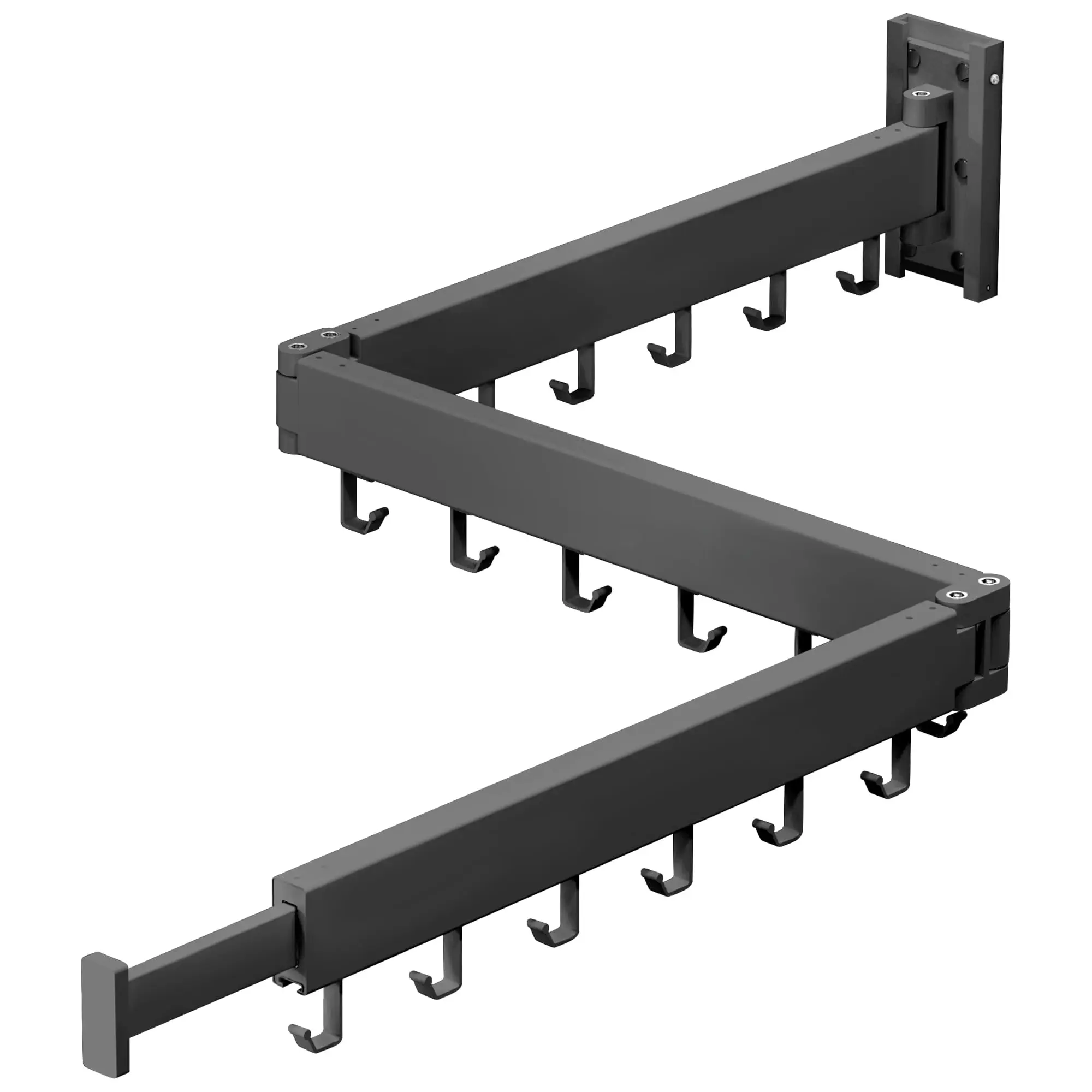 

Wall Mounted Retractable Clothes Drying Rack Space Saving Tri Fold For Balcony Bathroom Dark Grey