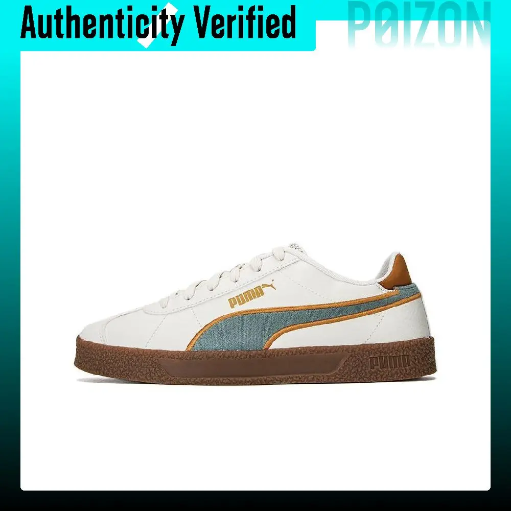 PUMA Club Retro Prep Abrasion Resistant Lightweight Low top German Army Trainers Unisex White Gray Green 389404-02