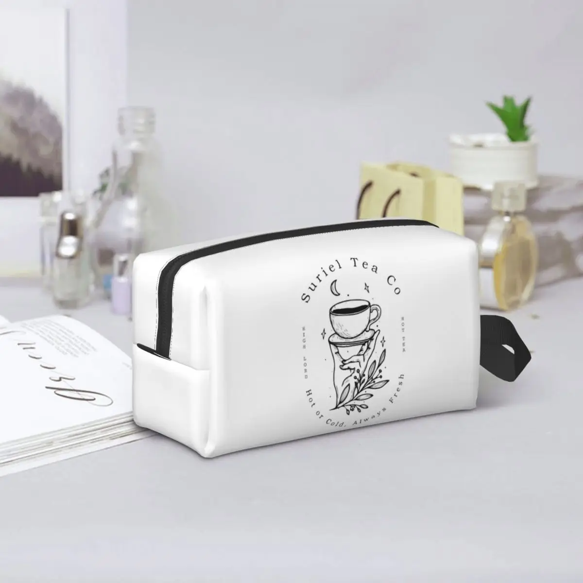 ACOTAR Suriel Tea Co Makeup Bag Cosmetic Organizer Storage Dopp Kit Toiletry Cosmetic Bag for Women Beauty Travel Pencil Case