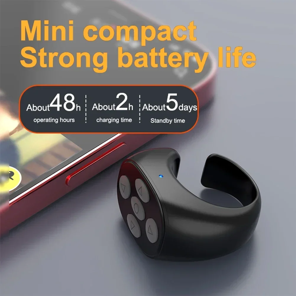 10M Page Turning Ring Roller Camera Shutter Music Controller for Xiaomi Apple Tiktok Scrolling Ring Mobile Selfie Remote Control