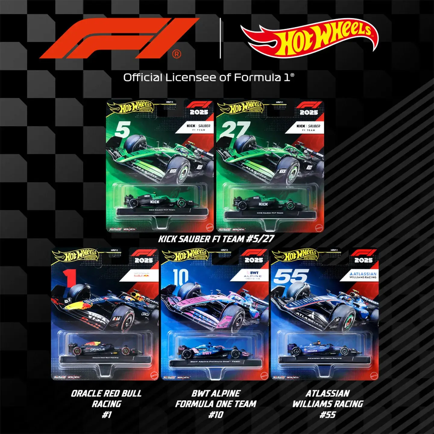 Hot Wheels Gold Label, Modelo de Auto de Carreras F1, Red Bull McLaren HRV11, Auto de Aleación Fundida a Presión, Juguete Coleccionable para Niños, Regalo
