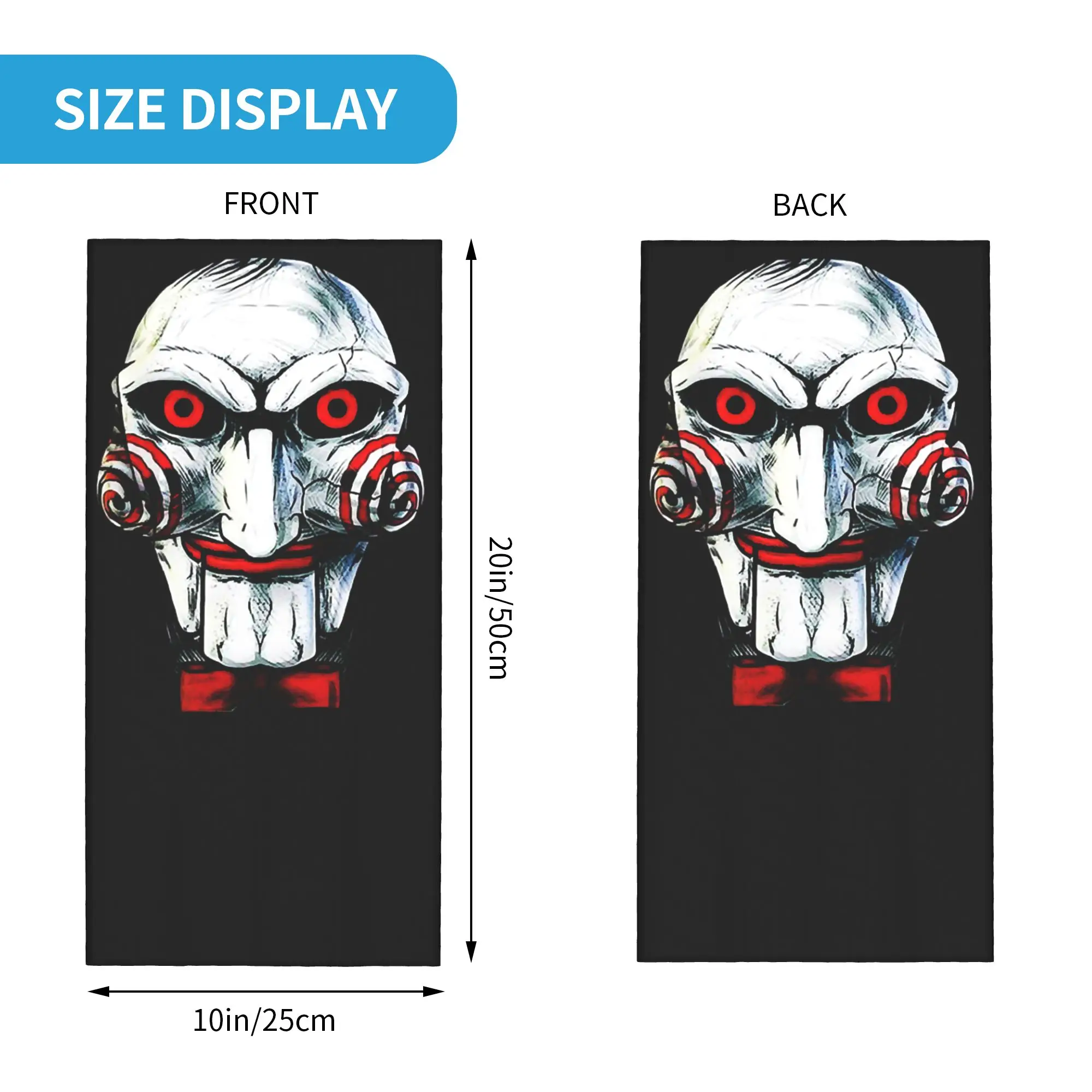 Custom S-Sawes Game Cartoon  Bandana Neck Gaiter for Ski Hunting Men Women Wrap Scarf Horror Headband Warmer