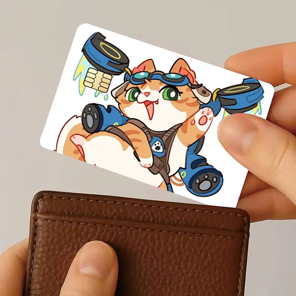 Pop Game Overwatch Fan Jetpack Cat  Credit Card HD Stickers Small Chip Waterproof Sticker Game Card Decal Gift