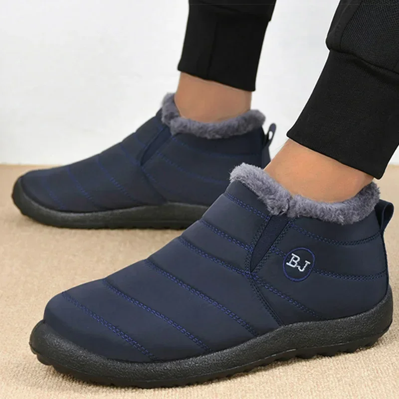 Botas de neve impermeáveis para homens e mulheres, sapatos de deslizamento, botas casuais, inverno