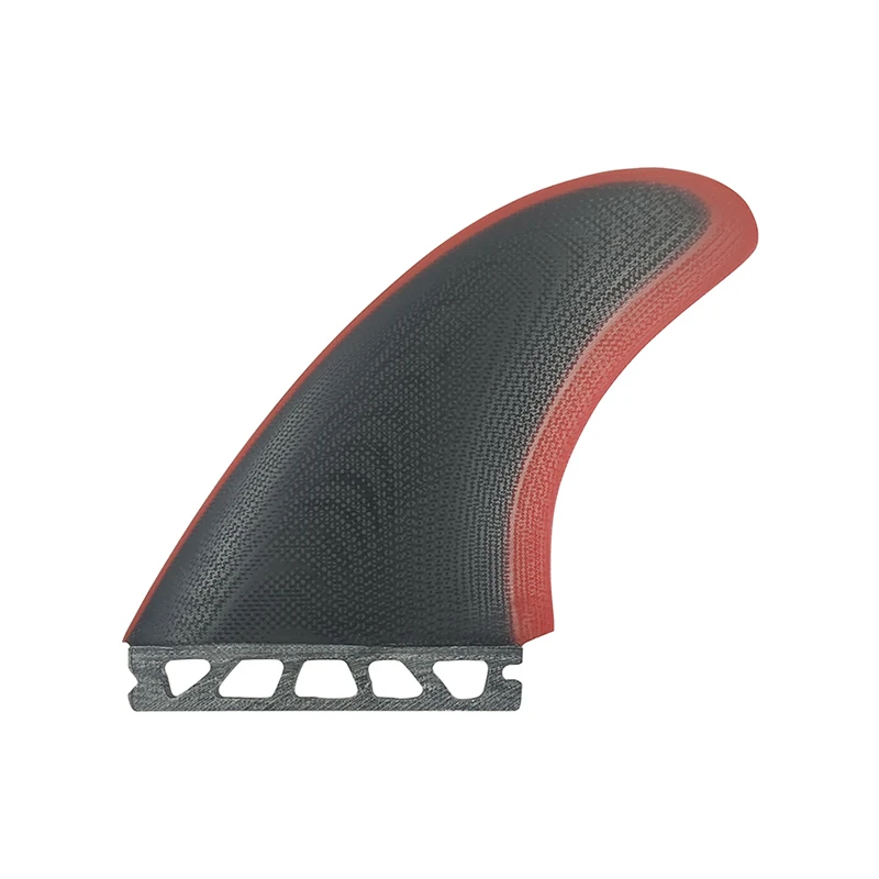 UPSURF FUTURE Keels MR Twin Fin Set - Clear Red & Black Fiberglass Surfboard Fins Single Tab Design for Surfing Keels