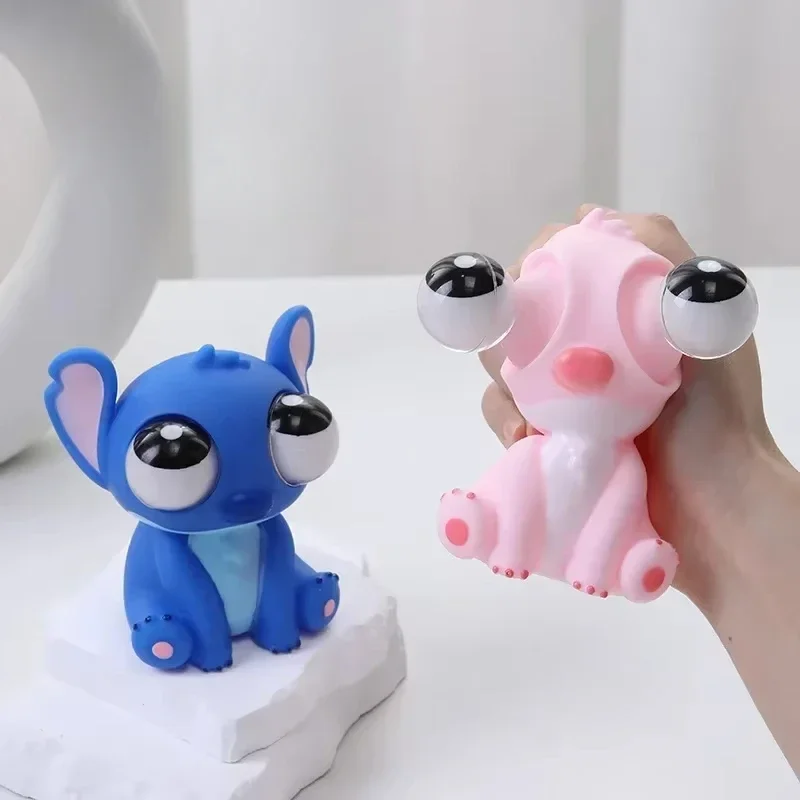 

New Disney Stitch Decompression Toy Kawaii Cartoon Figure Model Work Stress Relief Soft Doll Kids Funny Toys Friend Healing Gift