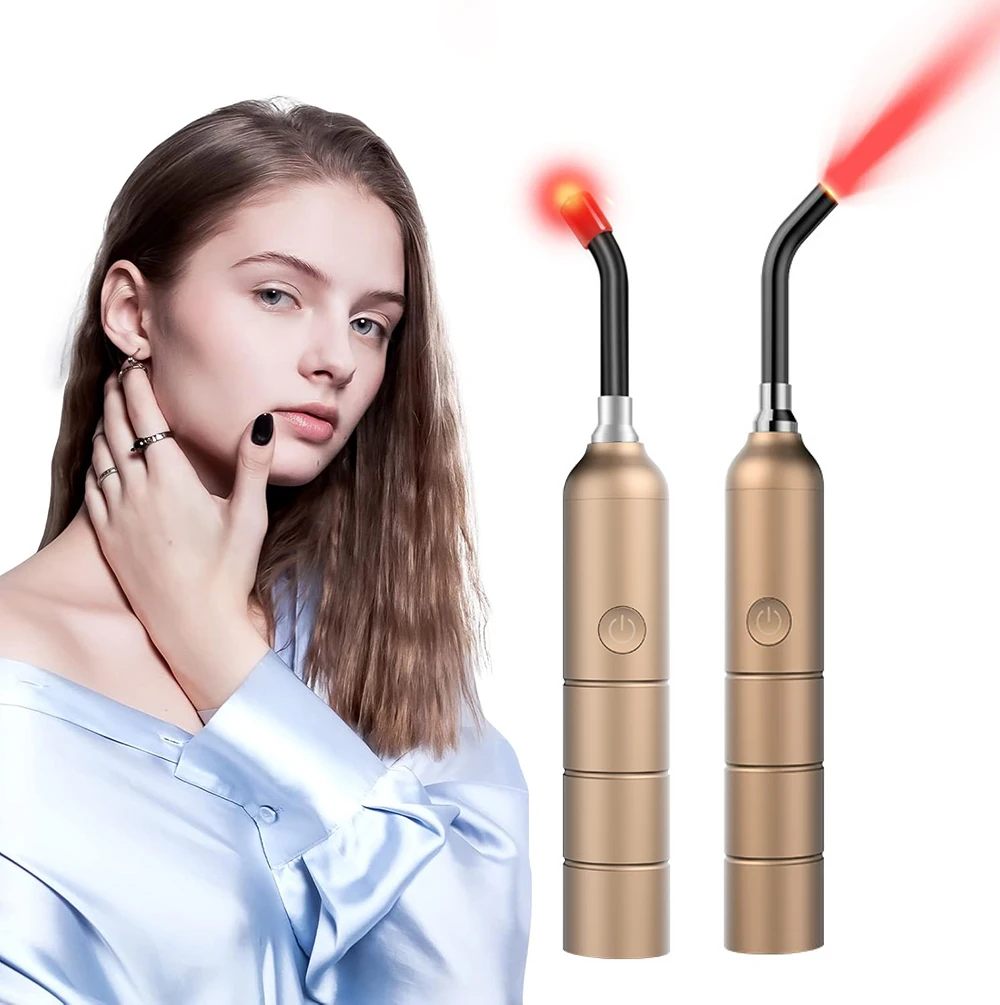 

Red Lights Therapy Device Stick Led Infrared Pulse Light Portable Canker Sore Treatment Infrared Wand for Mouth Nose Ear Ankle
