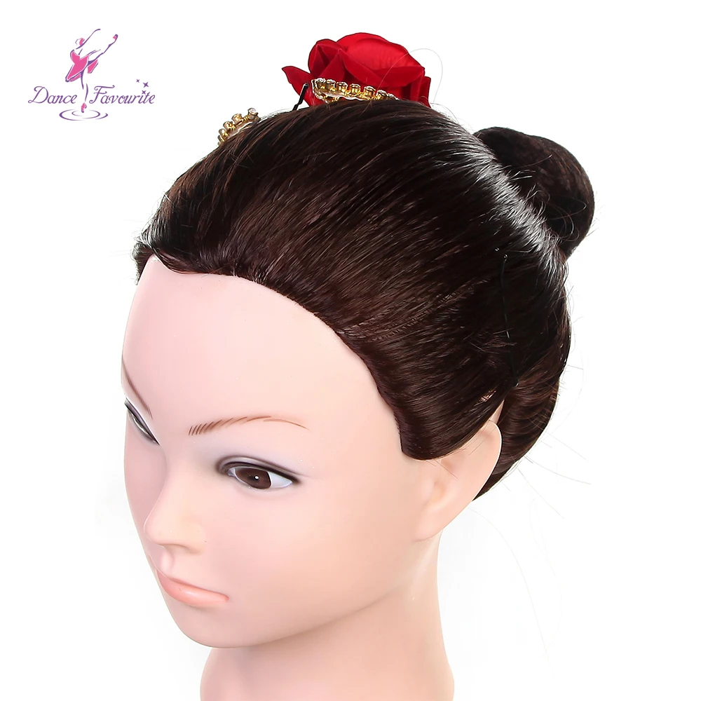 HB012 Red Rose Flowers Ballet Headpiece Don Quixote or Paquita Headwear Red Ballerina Hair Wear