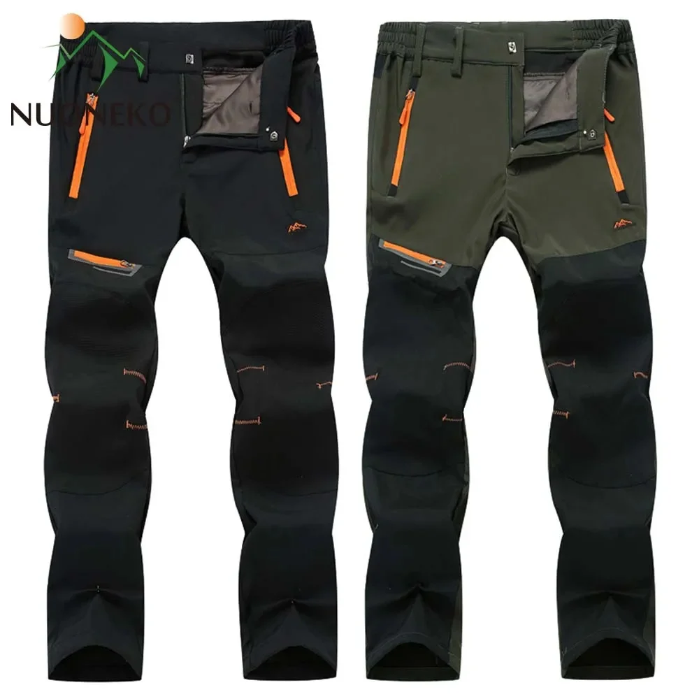 

NUONEKO Stretch Outdoor Hiking Pants Mens Summer Thin Climbing Fishing Trekking Cycling Sports Waterproof Elastic Trousers PN68