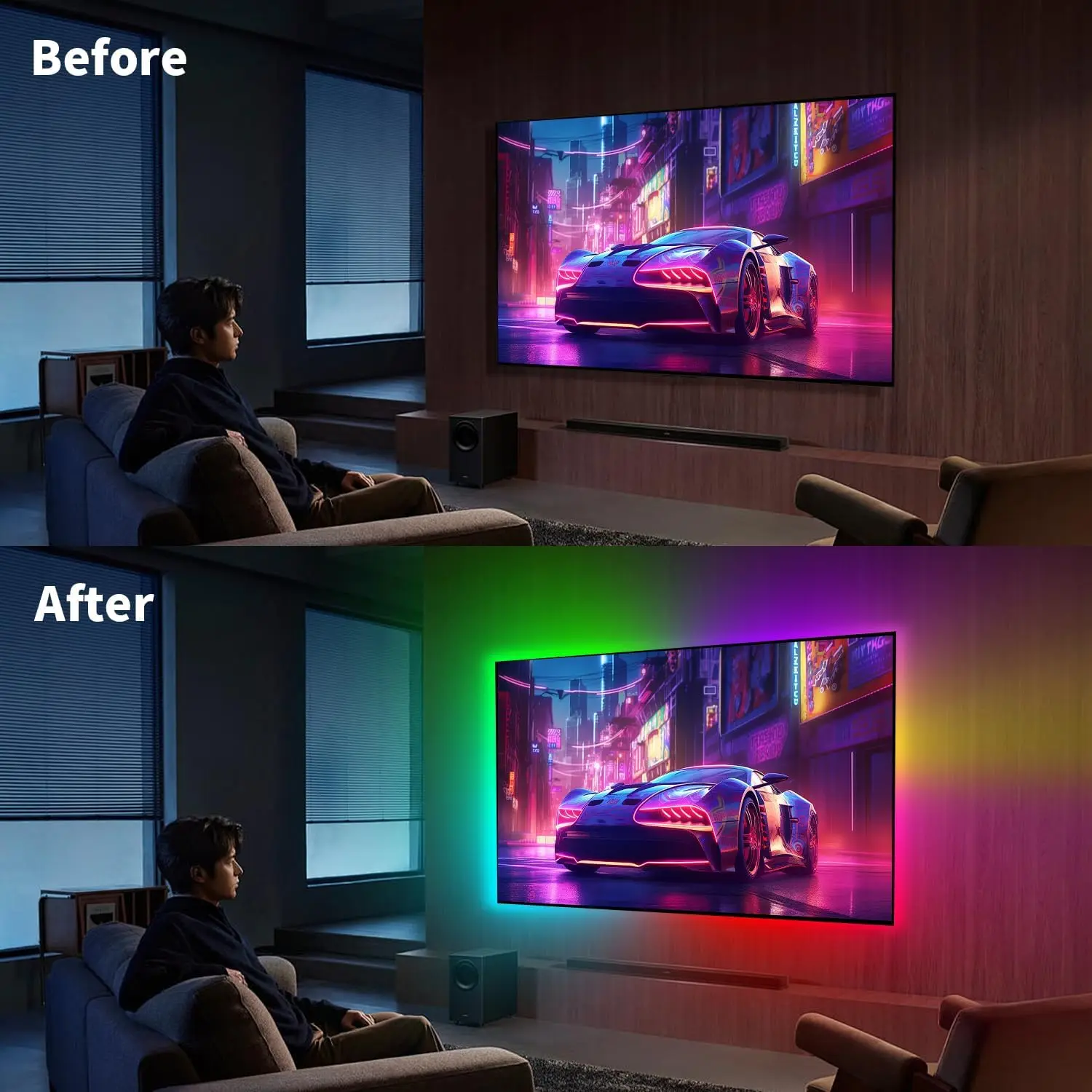 1M 2M 3M 5M 10M 5V RGB IC Neon Strip Light USB Waterproof Dream Full Color LED Strip Lights Bluetooth Remote Control Room Decor