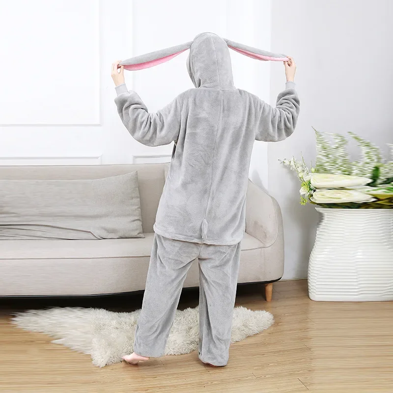 Mashimaro Kigurumi pigiama da donna lungo orecchio coniglietto tutina per adulto animale con cappuccio coniglio pigiama intero costume cosplay di halloweencosplay