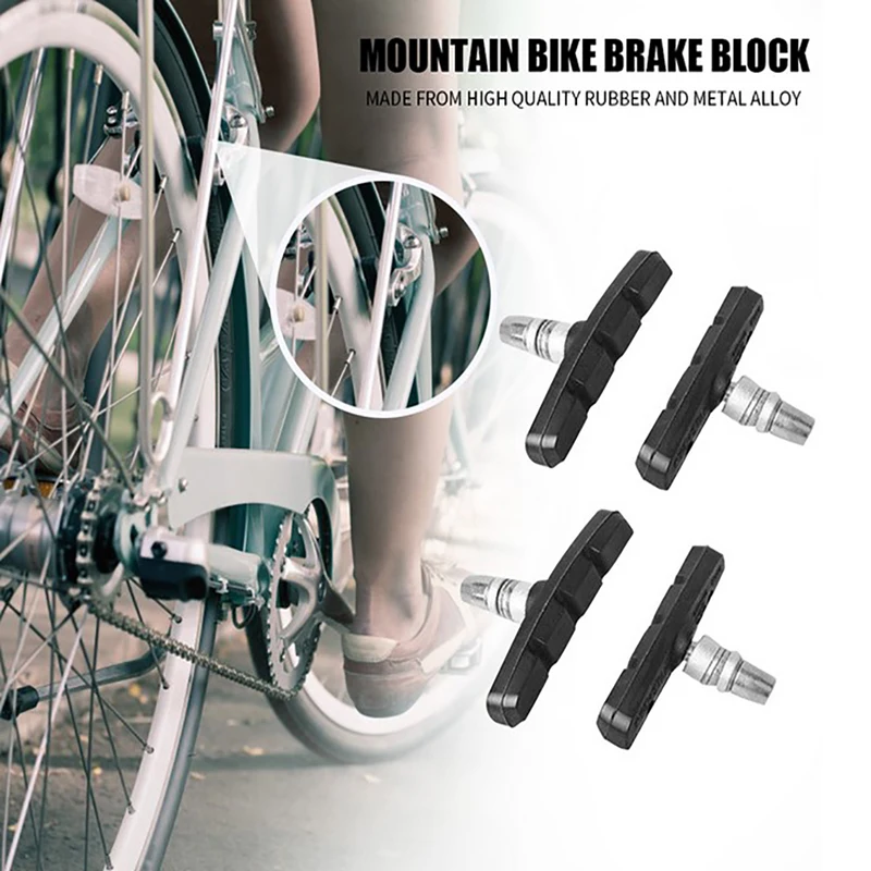 4 Pcs Bicycle Break Pads Shoes Tools For Mountain Road Bike Brake Block Wear-resistant Spindle Accessories