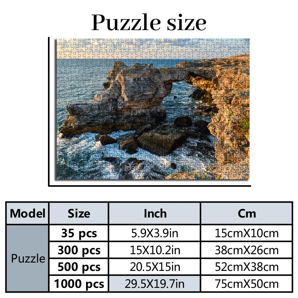 Personalized Custom Photo Puzzle Customized Coastal Cliff Scenery Theme Puzzle Handmade Gifts