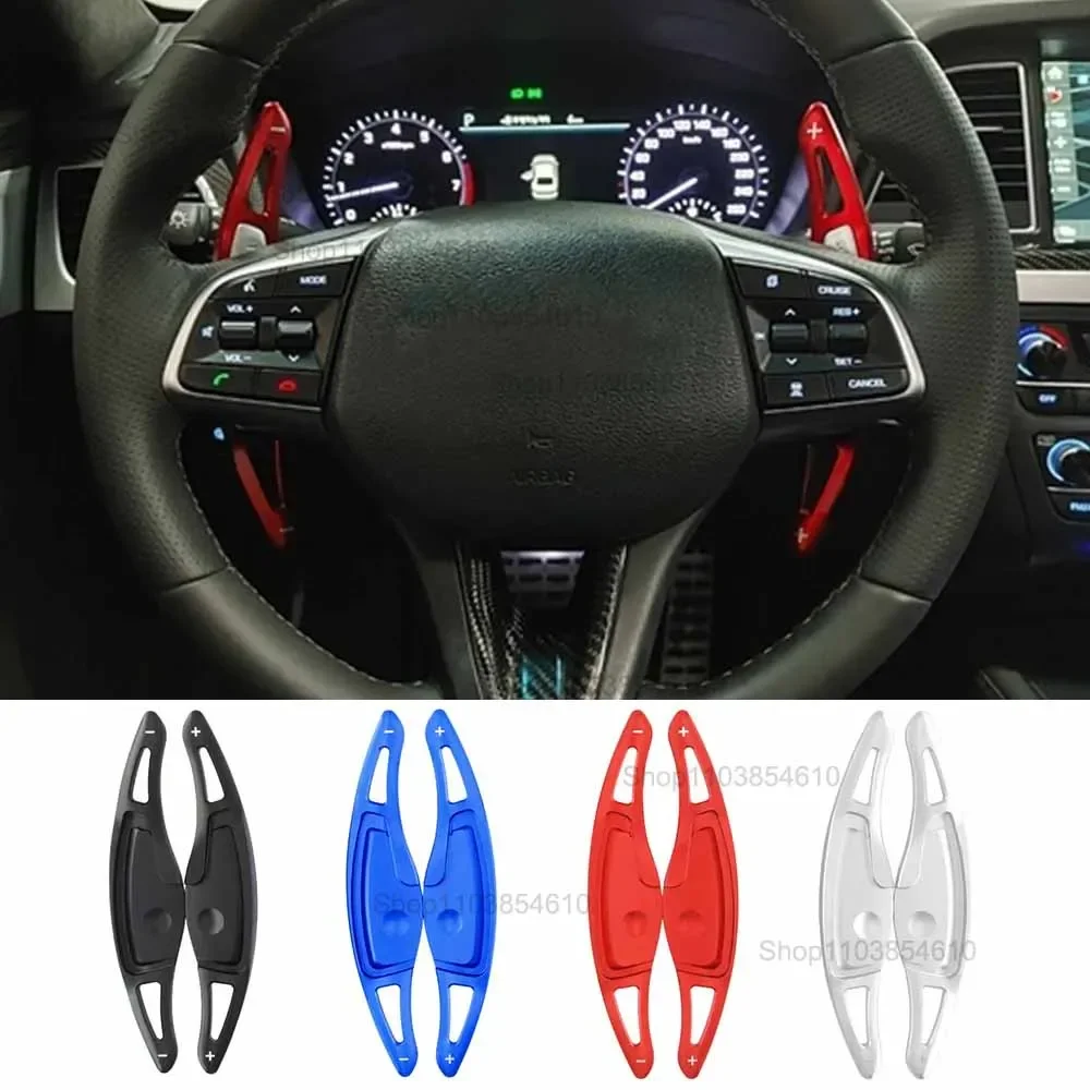 

For Genesis G80 Sport 2017 2018 2019 2020 Car Steering Wheel Paddle Shift Extension Gear Shifters DSG Stickers Aluminum Alloy