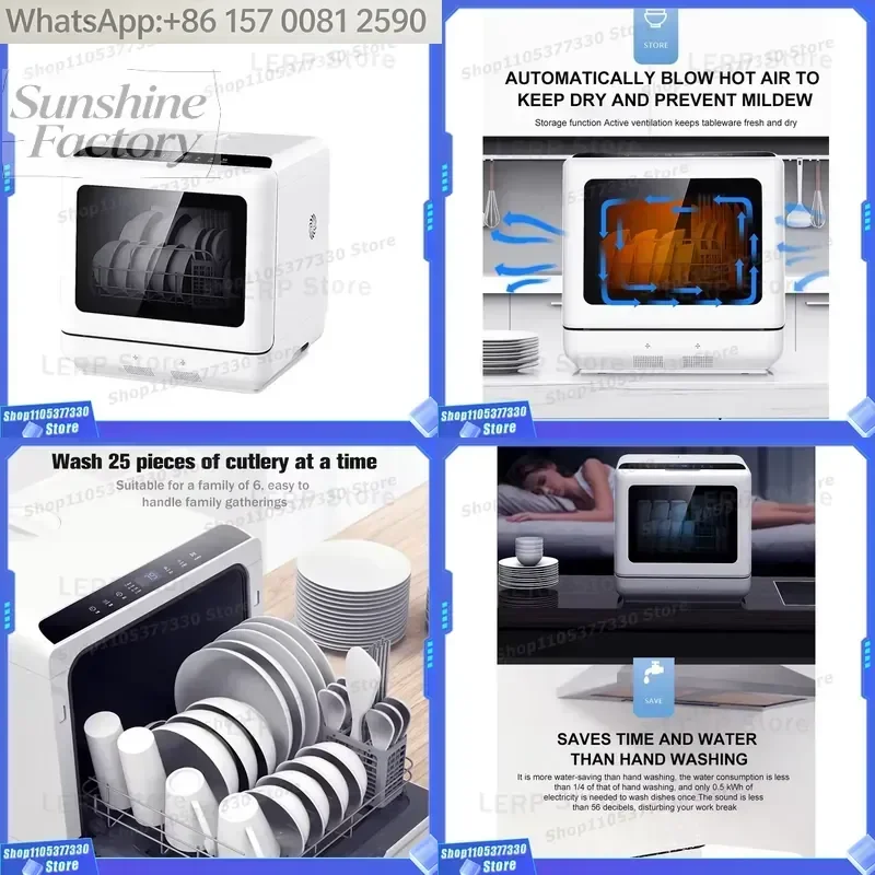 Automatic Smart Mini Portable Table Dishwasher Independent Home Restaurant Kitchen Dish Washer Machine Freestanding Hotel