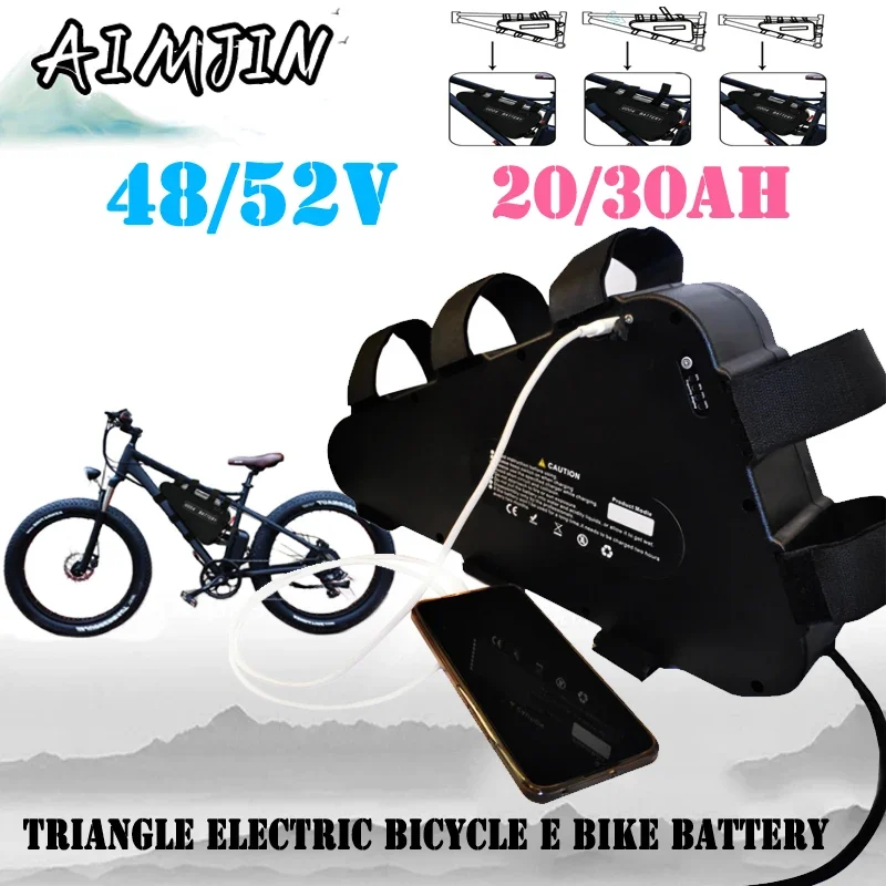 Triangle Electric Bicycle eBike Battery 48V 52V for 20Ah 30Ah Bateria Bafang 500W 1000W 1500W 2000W 18650.00