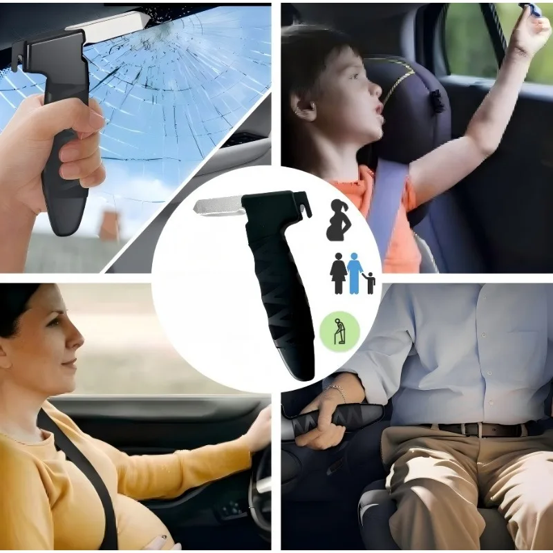 

3-в-1 автомобильный молоток безопасности, инструмент для аварийной эвакуации, автомобильные аксессуары, портативная опорная ручка, резак для ремней безопасности, оконный выключатель