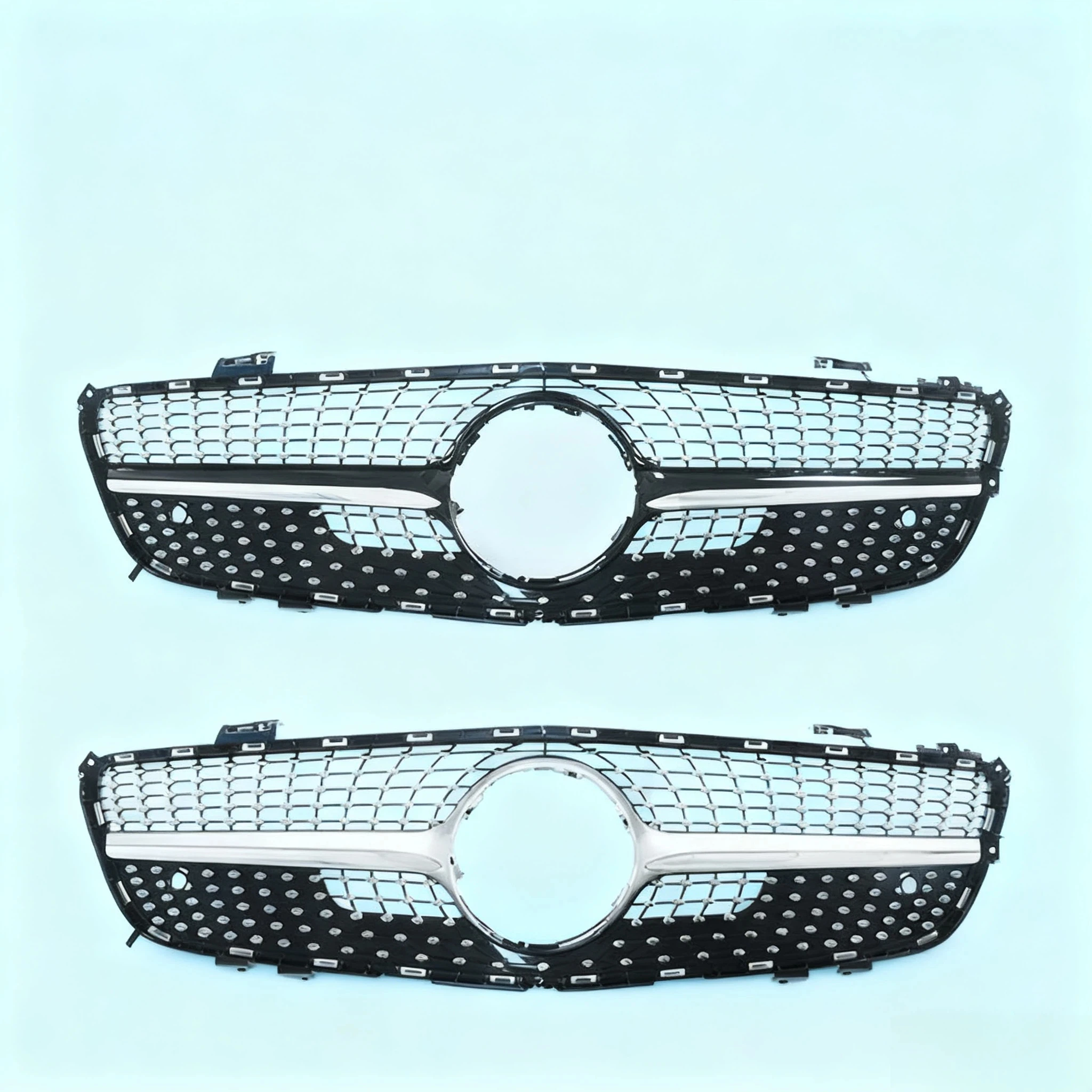 Rejilla de parachoques delantero premium con rejilla de diamante de repuesto R231, kit de carrocería para Mercedes Benz Clase SL R231 2012 2013 2014 2015 2016