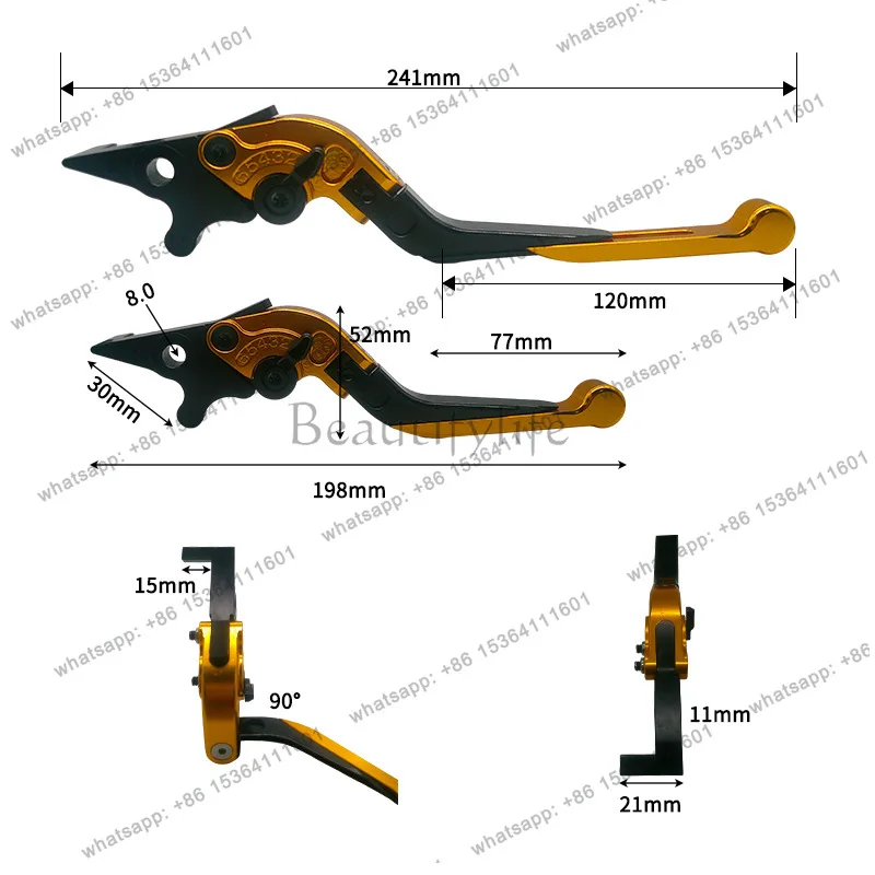 Cross-border motorcycle accessories 250 300 modified brakes double-sided six-speed telescopic folding