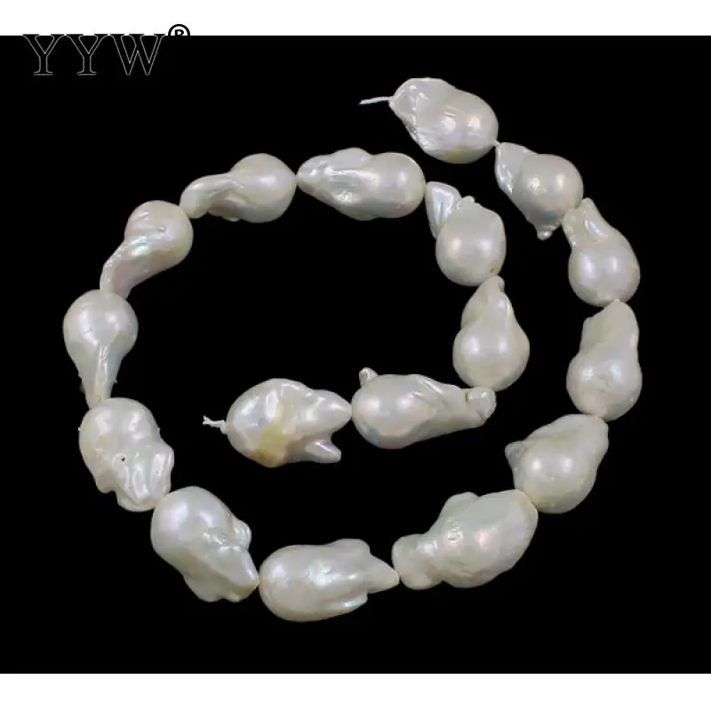 

Cultured Freshwater Nucleated Pearl Beads Keshi Natural White 15-18mm About 15.7 Inch Strand Jewelry Making DIY Necklace Bracele