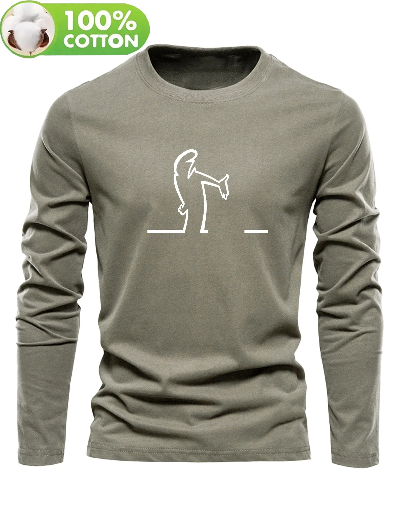Men's 100% pure cotton loose and comfortable casual sports t