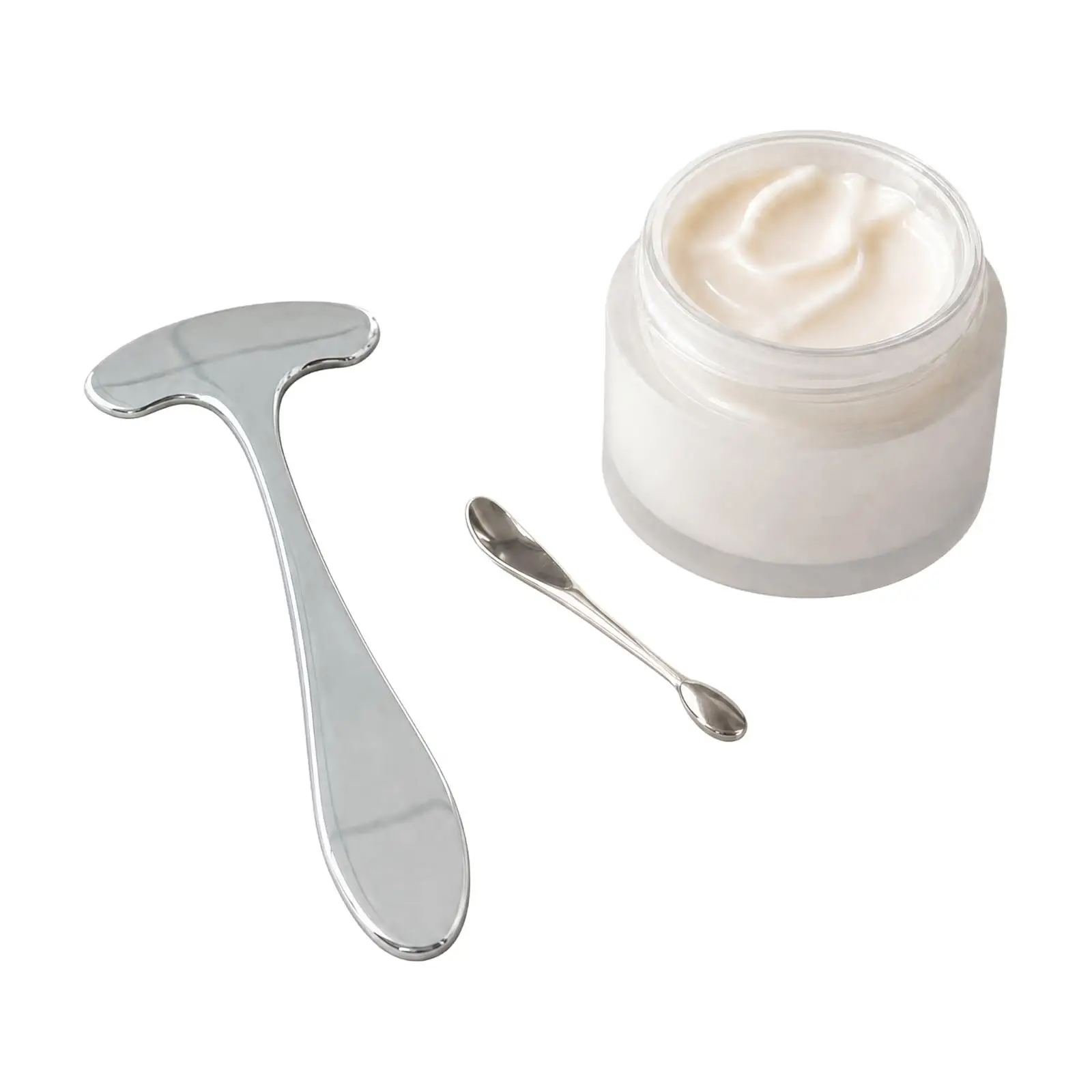 T-Shaped Massage Scraping Tool Smooth Stainless Steel Massage Scraper Stainless Steel Gua Sha Tool Polished Surface