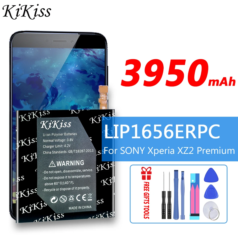 KiKiss 3950mAh Replacement Battery For SONY Xperia XZ2 Premium LIP1656ERPC XZ 2 Mobile Phone Batteries Rechargeable Bateria AKKU