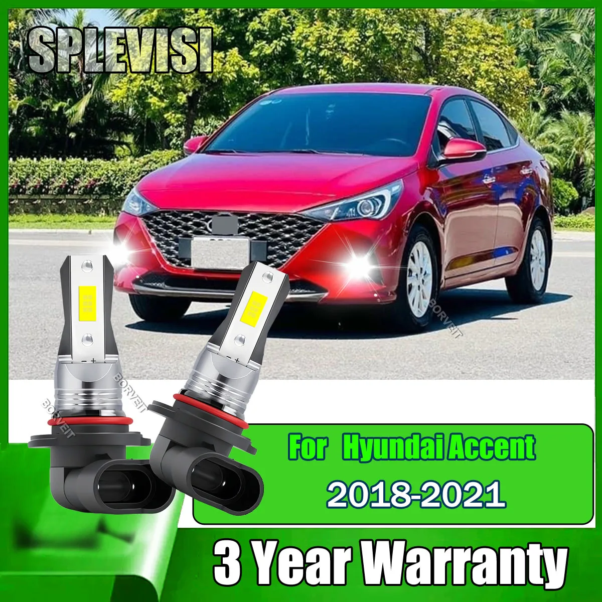 High-quality CSP LED Fog Light Bulbs - ensuring superior visibility in foggy conditions For Hyundai Accent 2018 2019 2020 2021