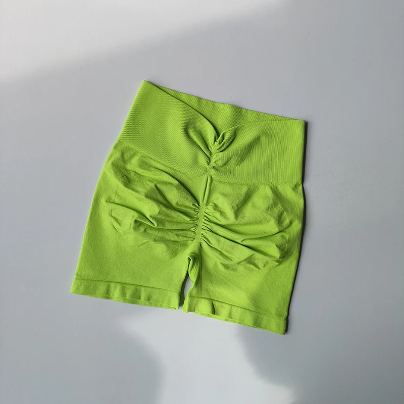 Pfirsichfarbene Fitness-Shorts für Damen, Sport-Shorts zur Po- und Hüftstraffung, Yoga-Shorts mit hoher Taille und hohem Bauchkomfort, hochelastische Leggings – Detail 14