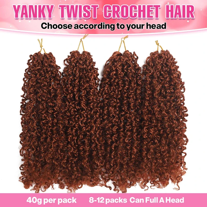 Pre-Twisted Passion Twist Synthetic Crochet Hair PreLooped Yanky Crochet Hair 30 Strands/PCS  Micro Spring