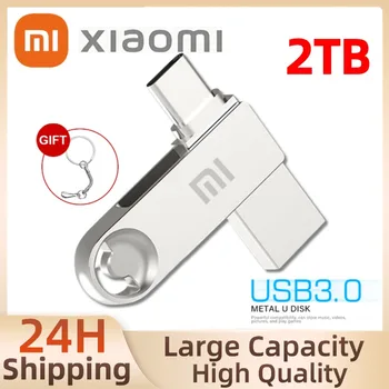 샤오미 2TB USB 3.0 플래시 드라이브, 128GB 미니 고속 금속 펜 드라이브, 1TB 512GB 휴대용 드라이브, 방수 U 디스크 메모리 스토리지 