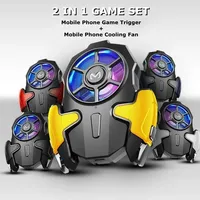 MEMO AK03 Mobile Phone Gaming Trigger Gamepad Joystick w/ Cooler for PUBG Aim Shooting L1 R1 Alloy Key Button for IPhone Android