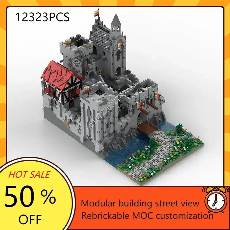 

12323PCS The Highstone Fortress Medieval Castle Black Falcons Model Custom Puzzle Children Birthday Toys Christmas Gift