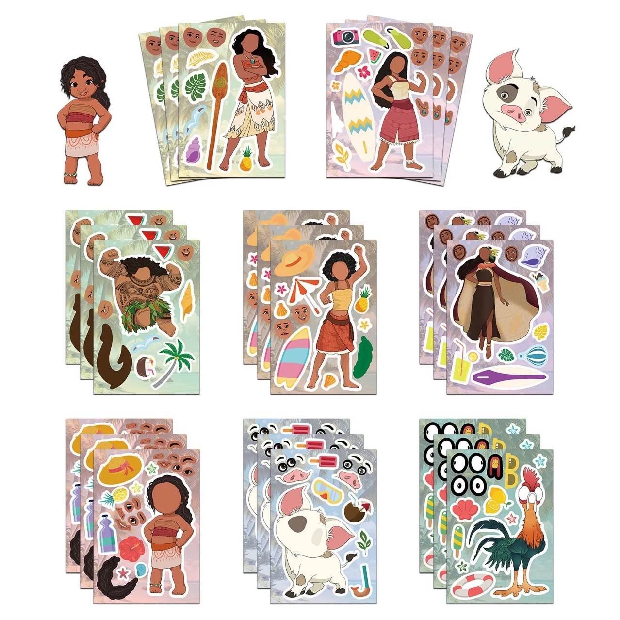 

8pcs Cartoon Ocean Wonder Puzzle Stickers Diy Educational Toy Sticker For laptop phone case skateboard luggage water kids toy