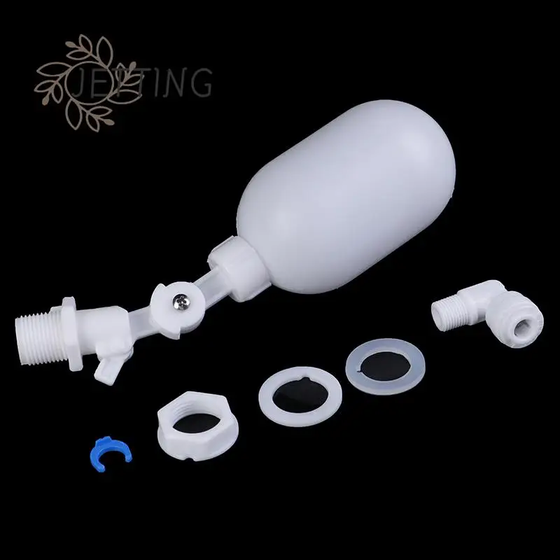 Plastic White 1/4 Inch Float Ball Valve For RO Water Purifier Aquarium Auto Water Changer Float Valve Water Level Controller