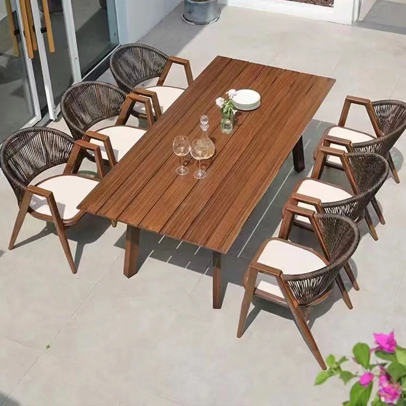 

Balcony tea table and chair combination leisure courtyard open-air outdoor rattan chair outdoor small table and chair coffee tab