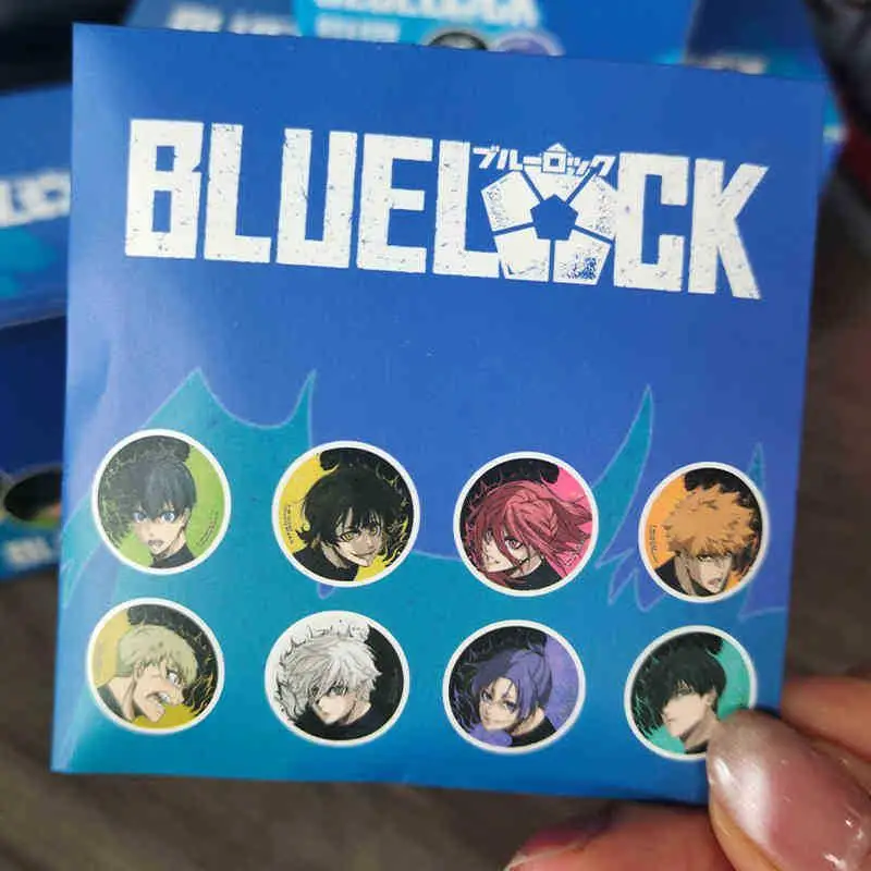 

Maileweimei Original Blue Lock Anime Blind Box Tinplate Badges Glitter Collectible Blind Bag For Anime Fans Collectors