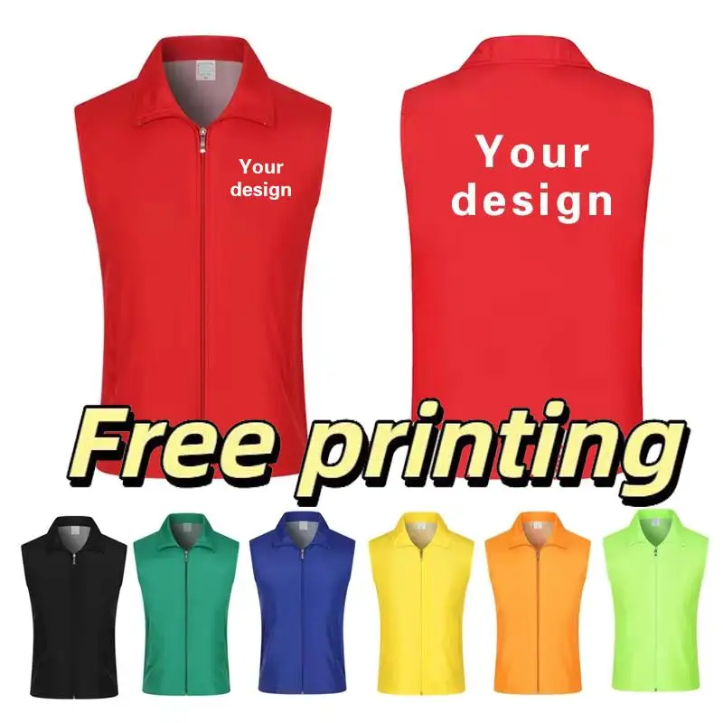 Summer Sleeveless Vest Printed Logo Personalized Customization Design Name Organize Public Welfare Activity Workwear 5XL 6XL Top