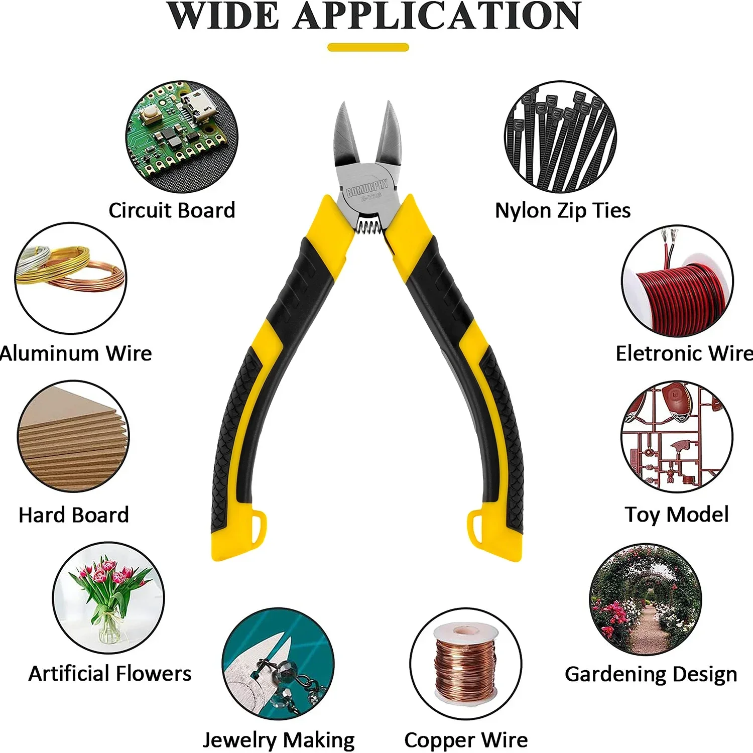 

6 Inch Diagonal Pliers Flush Nipper Multi Functional Wire Cable Cutters Side Snips Hand Tools for Jewelry Making