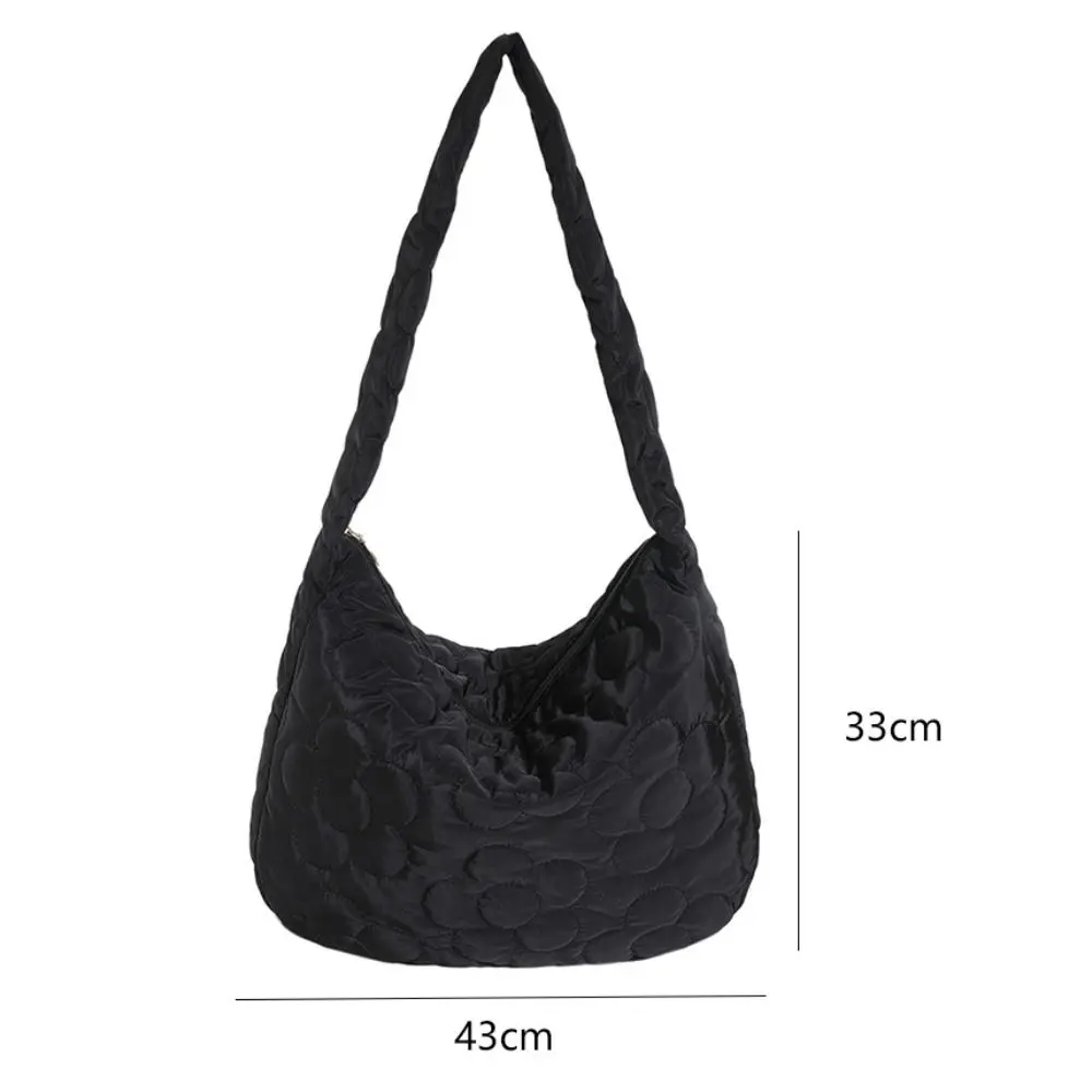 Bolso de hombro de gran capacidad para mujer, bolso cruzado acolchado de Color sólido, informal, a la moda, novedad