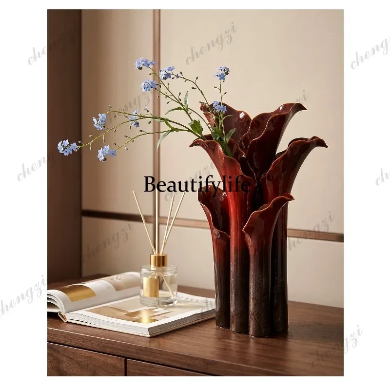 A4567Ceramic vase Hongliu kiln becomes light luxury high-end decoration ornament living room porch model house designer
