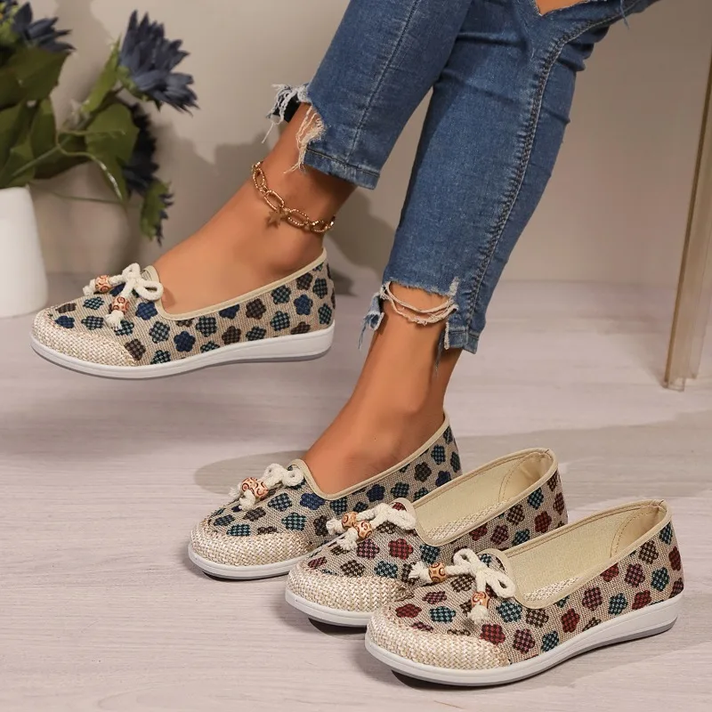 

Women's Colorful Geometric Print Shoes, Soft Sole Lightweight Slip On Casual Shoes, Half Drag Daily Comfy