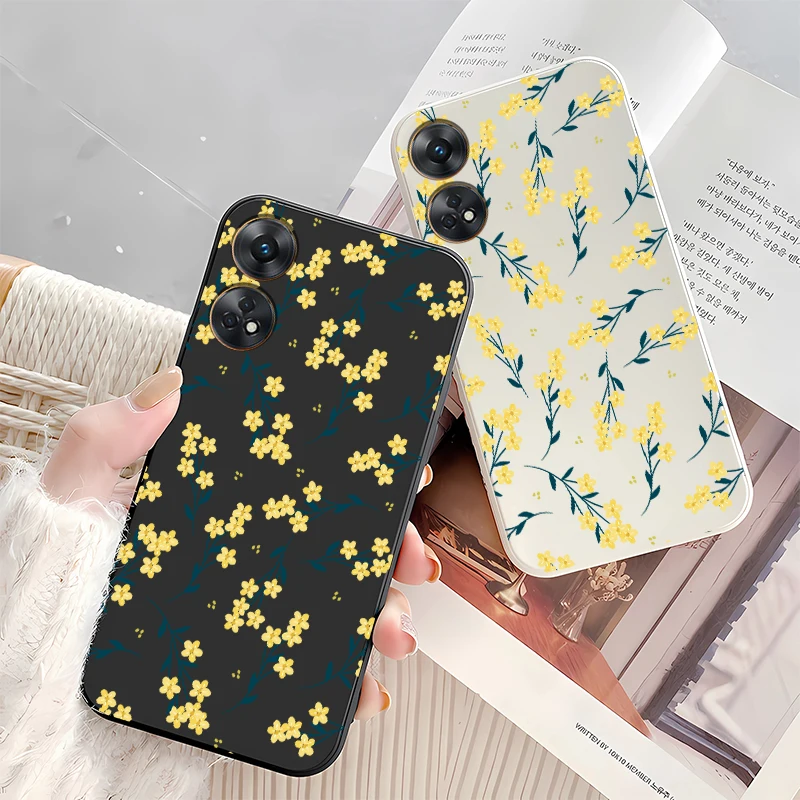 زهرة اللوحة جراب هاتف ل ممن لهم رينو 8T 4G 5G 13 برو 14F 12 F19 برو 5F 6 لايت 7 لينة سيليكون ماتي للصدمات غطاء من البولي يوريثان #3